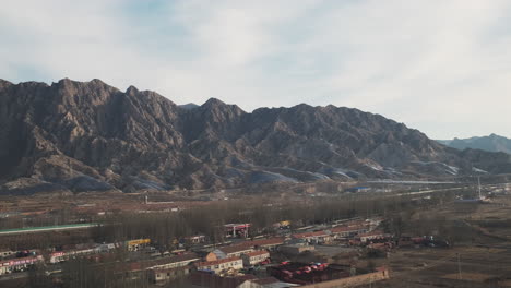 View-out-the-window-of-China-Beijing-to-Zhangjiakou-high-speed-railway-bullet-train