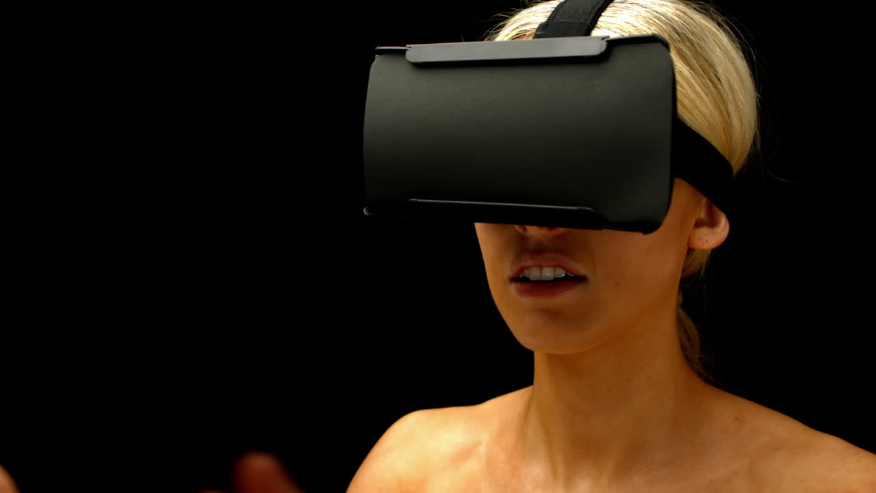 Woman using oculus rift