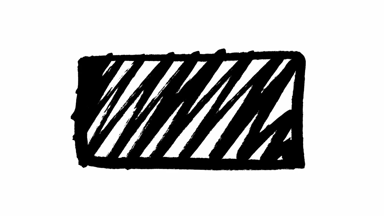 Animazione di una barra di caricamento schizzata disegnata a mano su sfondo bianco