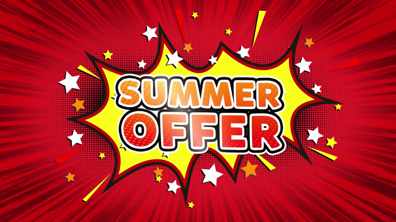 Summer Offer Comic Book Style Graphic Design