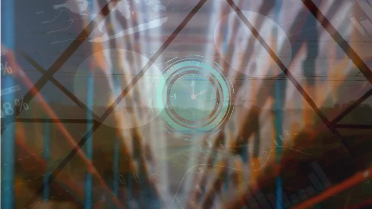 창고의 선반 위에서 시계와 통계 처리의 애니메이션