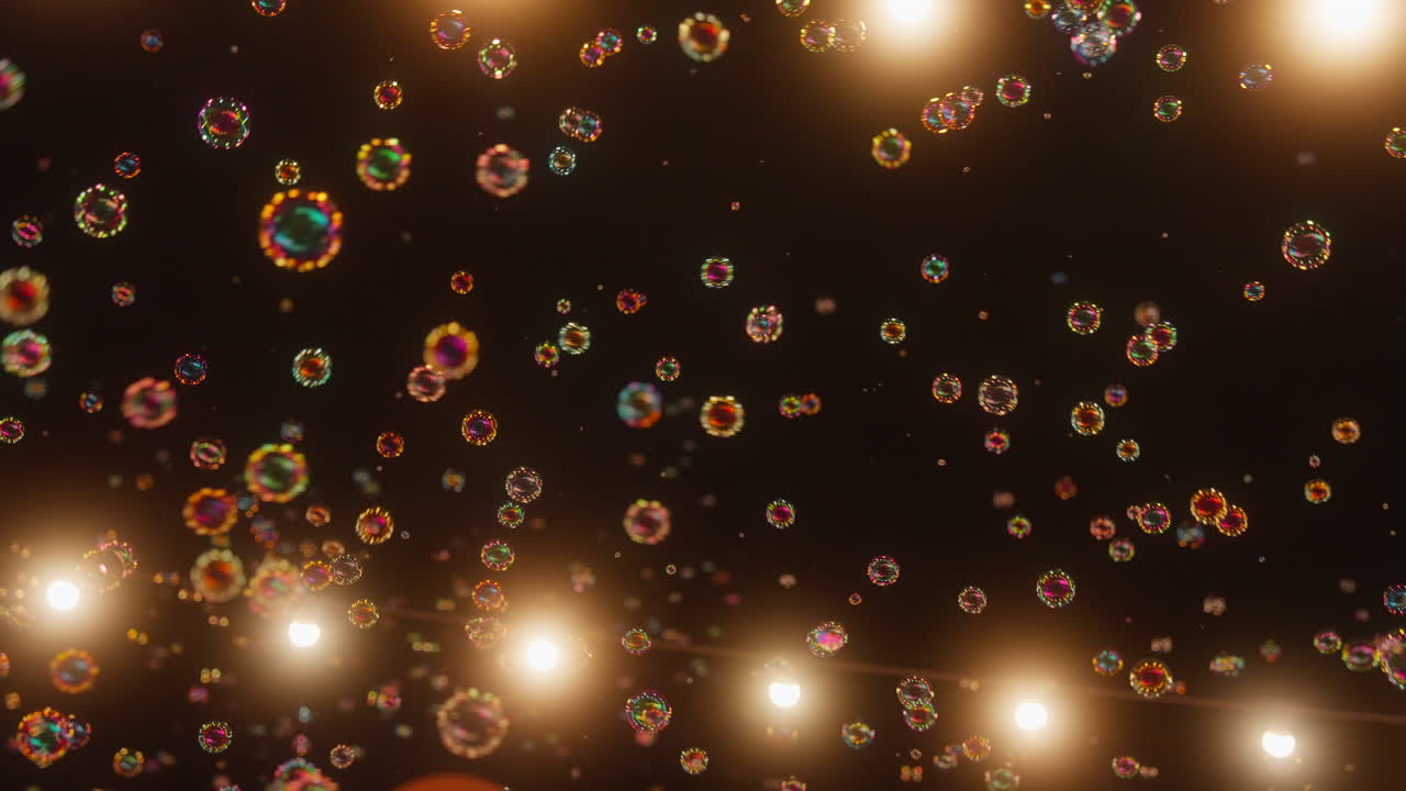 burbujas en el aire en el festival nocturno