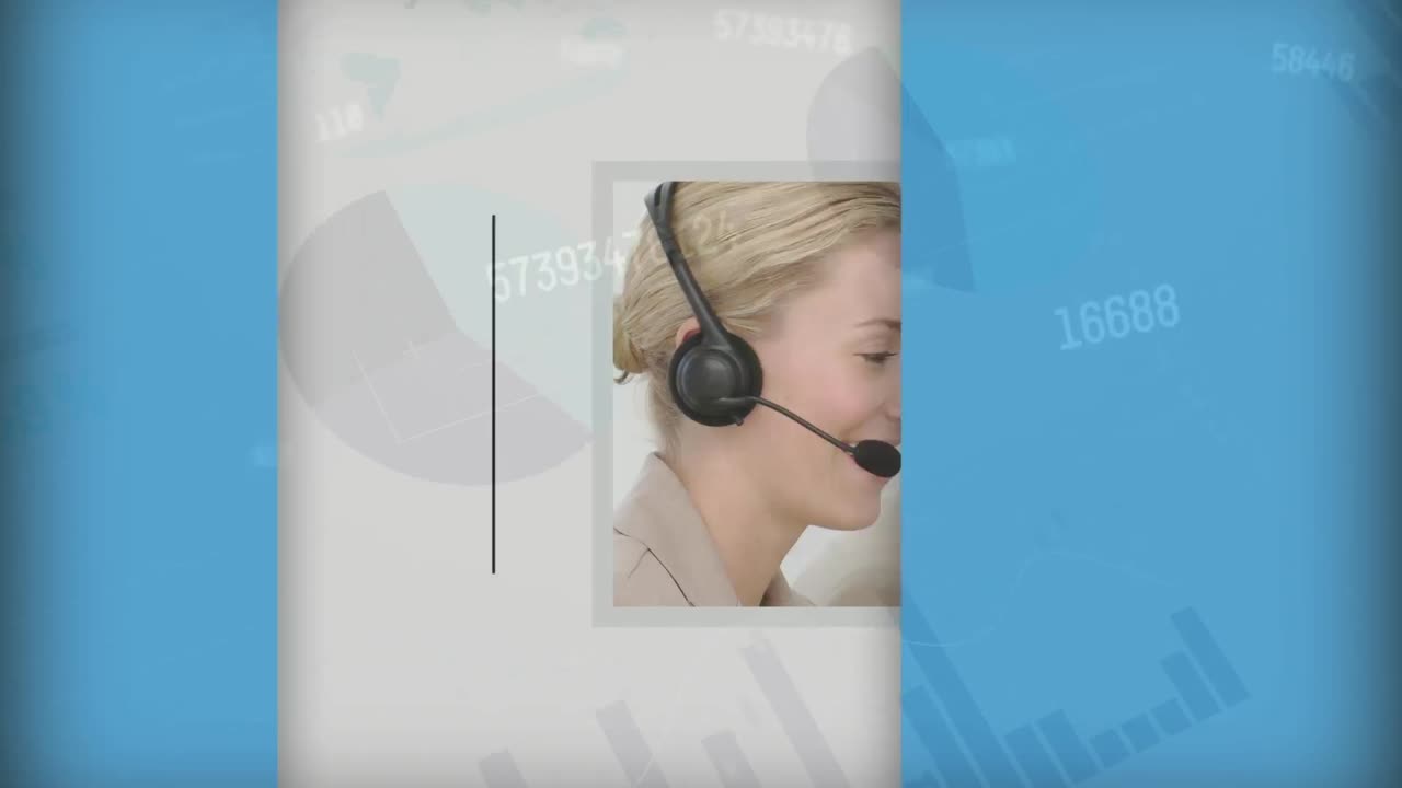 사무실에서 다양한 비즈니스 사람들에 대한 데이터 처리의 애니메이션