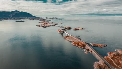 aerial view of the famous atlantic road in norway