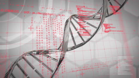 animation of data processing over dna strand