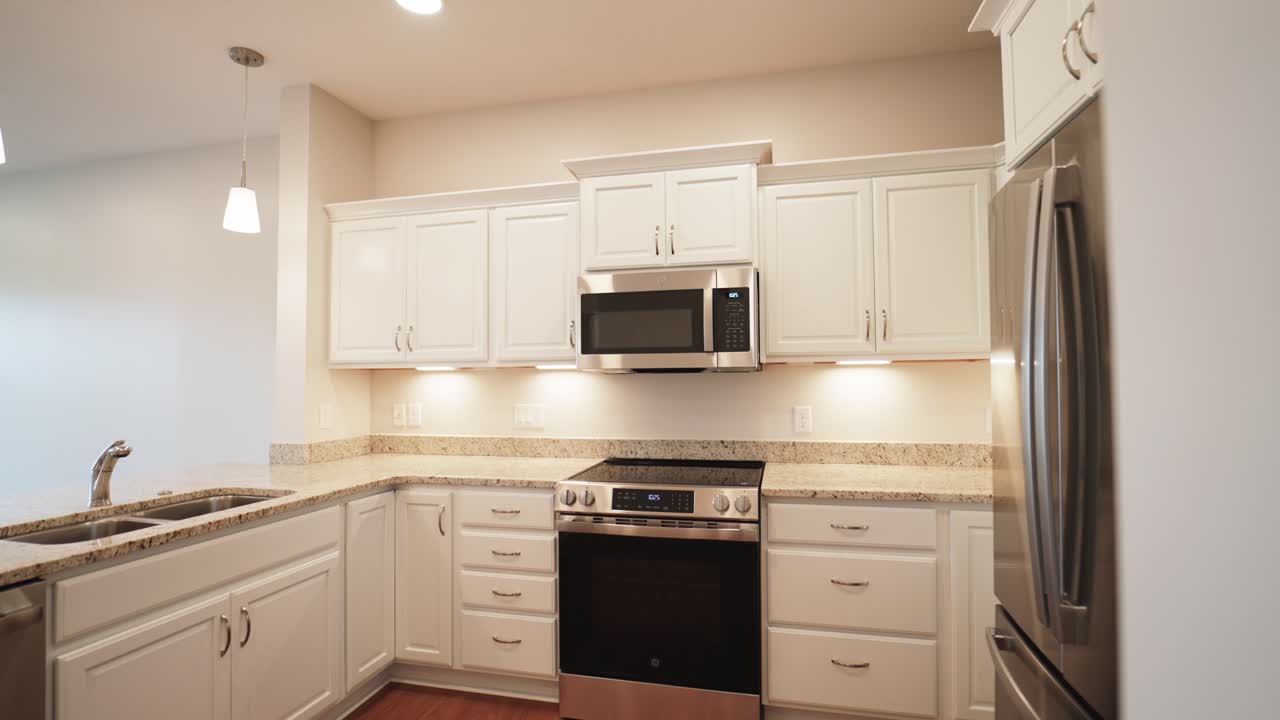 Slow motion gimbal footage of a new build apartment complex