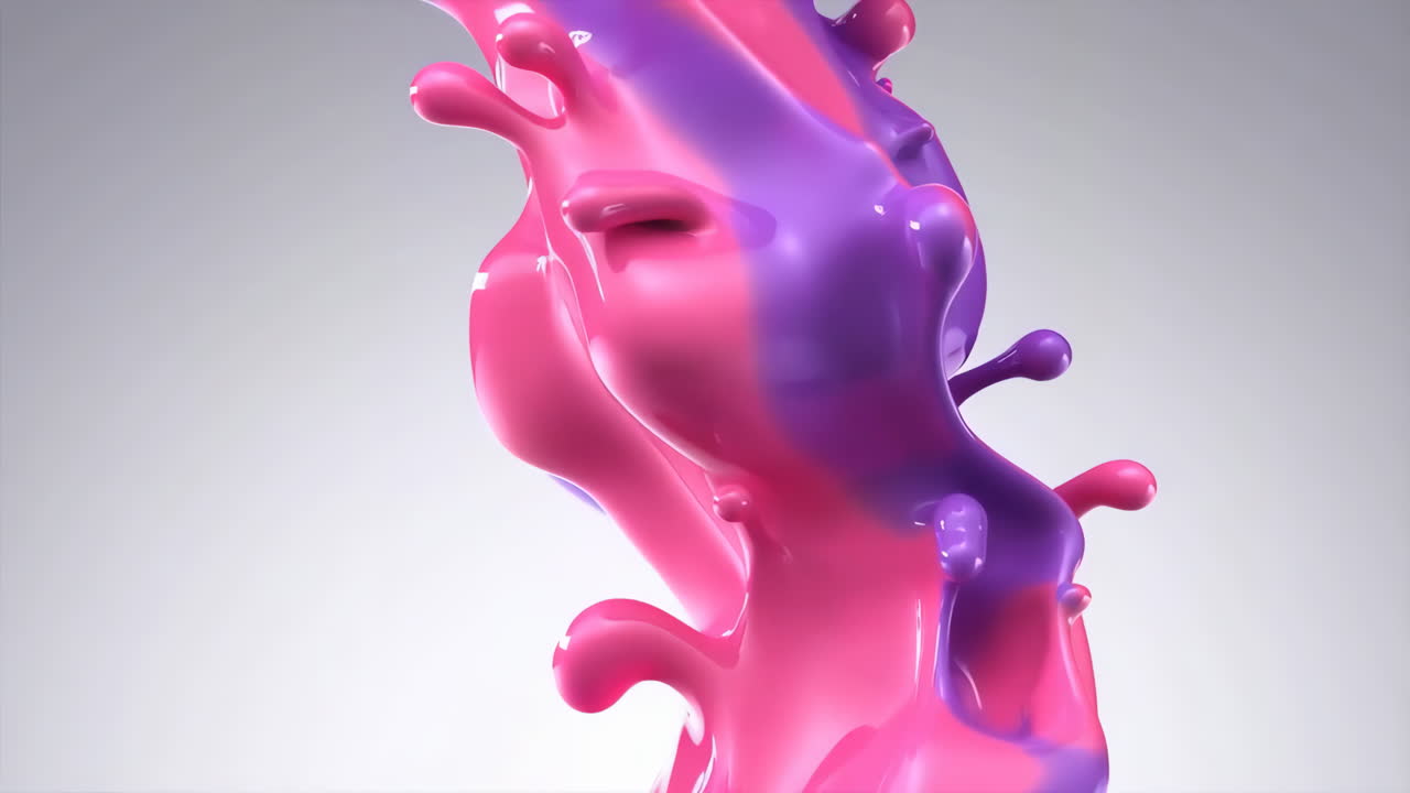 Schizzo di liquido astratto dinamico rosa e viola