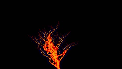 red abstract loop animation (black background) flame electric thunder