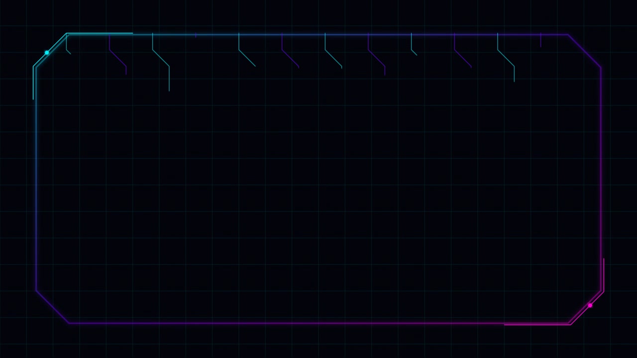 Futuristic Digital Interface Frame Drawing on Dark Grid Background