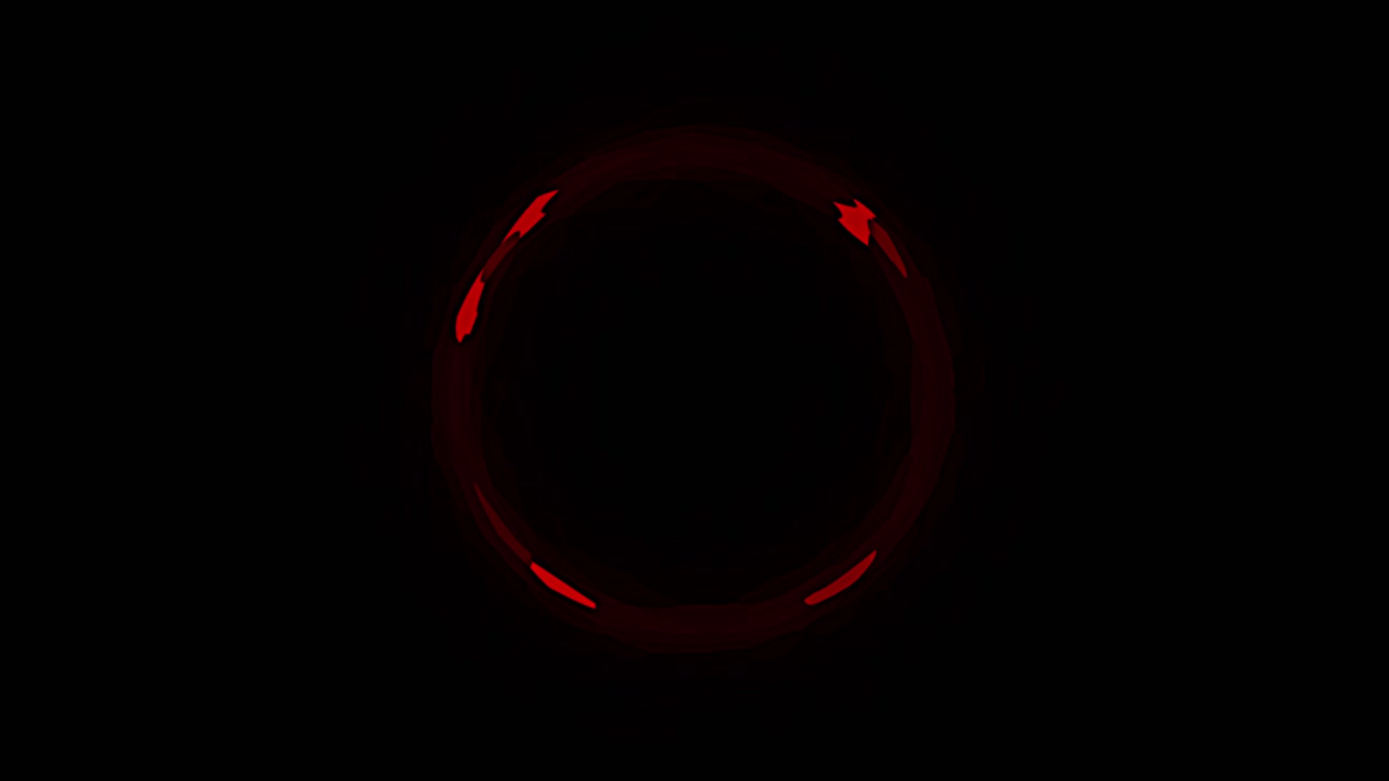animación de un anillo rojo pulsante pintado con fondo negro
