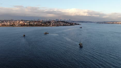 istanbul, turkey. sultanahmet with the blue mosque and the hagia sophia (ayasofya) with a golden hornt. topkapi palace aerial view.