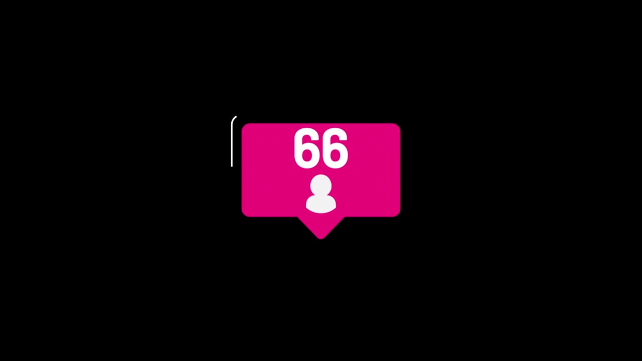 Social Media Friend Requests icon, 4K, till 99 Count Up, Animation, video isolated Alpha Matte and green background