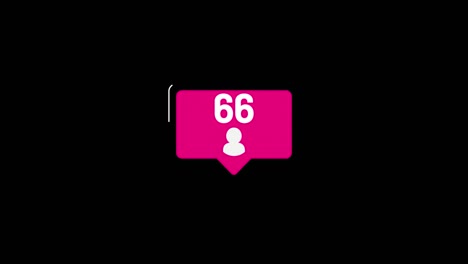 las solicitudes de amigos de las redes sociales icono, 4k, hasta 99 cuenta arriba, animación, video aislado alfa mate y fondo verde