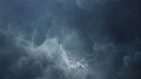 thunderstorm, lightning strike in the clouds before the rain 4k