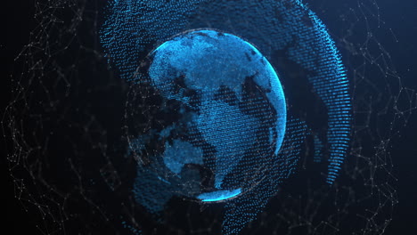 red de conexiones en todo el mundo contra un fondo azul