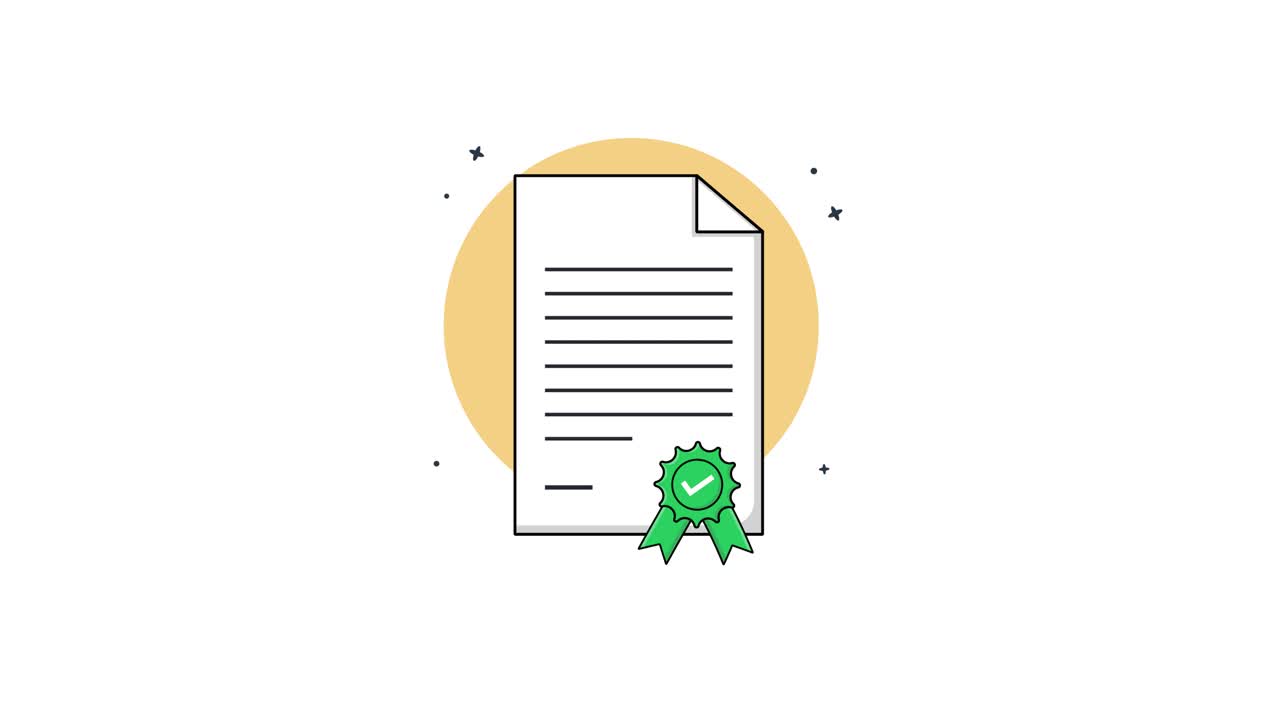 Documento animato che mostra l’approvazione e la verifica