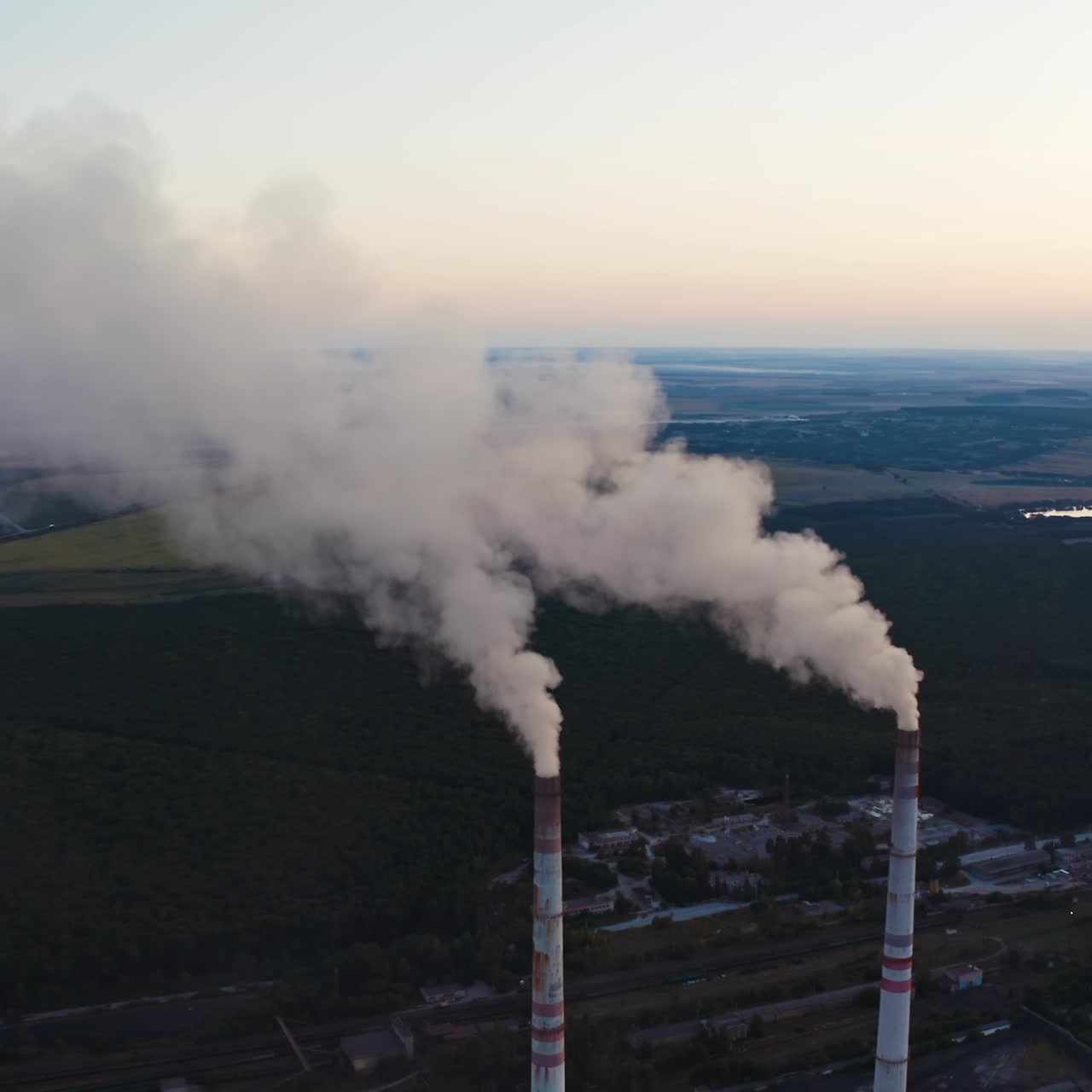 View of pipes with smoke