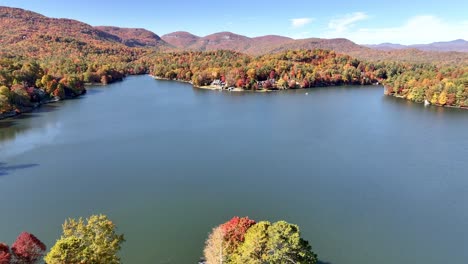 lake-toxaway-with-mountain-backdrop-aerial-in-north-carolina