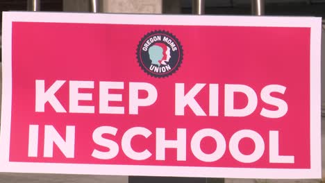 keep kids in school protest sign