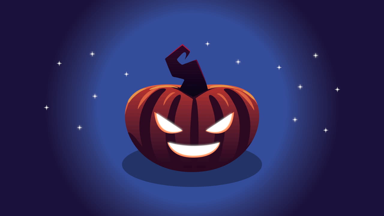 feliz animación de halloween con calabaza
