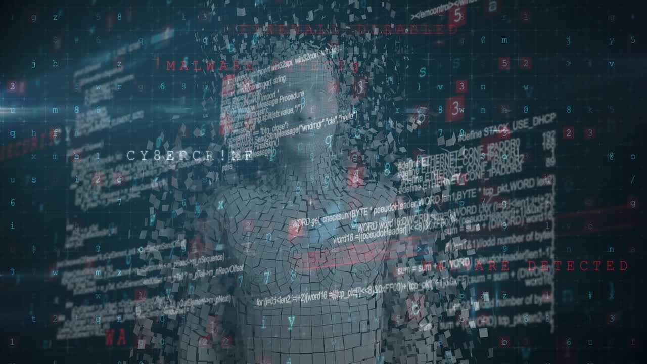 animación del procesamiento de datos sobre el modelo humano digital