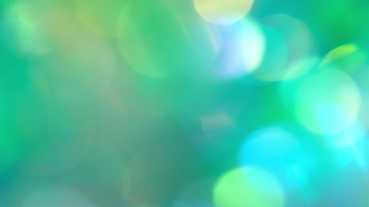 추상적인 보케 빛 효과, 녹색 색, 부드러운 흐릿한 빛 효과, 플레어 빛, 전환.