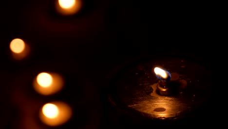 iron fireproof candle in the dark