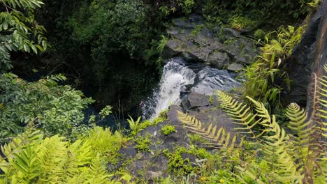 One-of-the-many-waterfalls-on-the-road-to-Hana,-Maui,-Hawaii