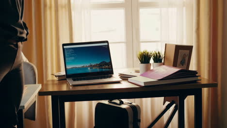 home office workspace with laptops