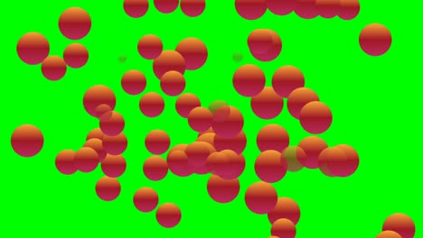 animation motion graphics falling down ball rain on green screen