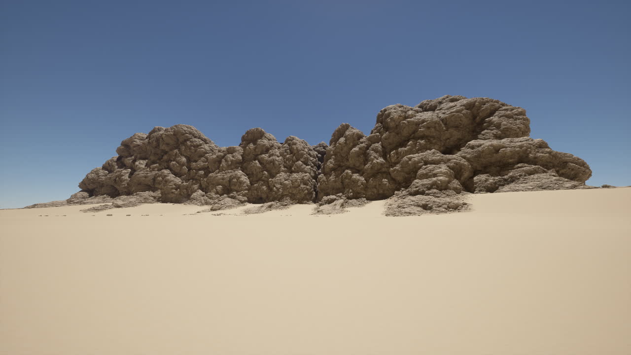 사막의 모래 언덕과 바위 형성