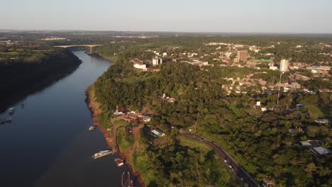 the triple border between argentina, brazil and paraguay near the town of puerto iguazu in the province of misiones