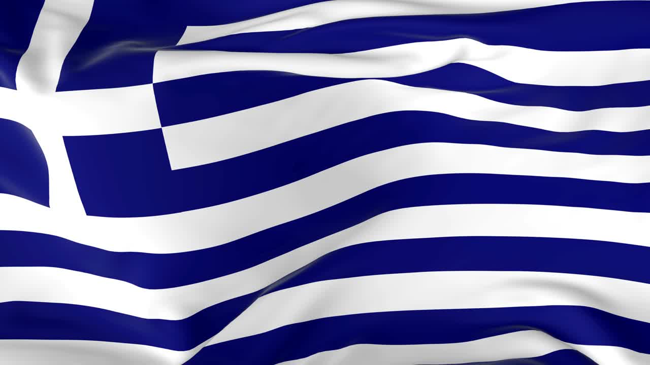 agitando una bandera en bucle como fondo de grecia