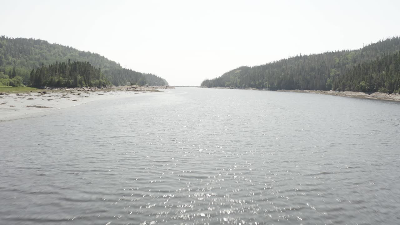 4K Atlantic Ocean Bay by drone, shore to sea - drone - seq 002-005