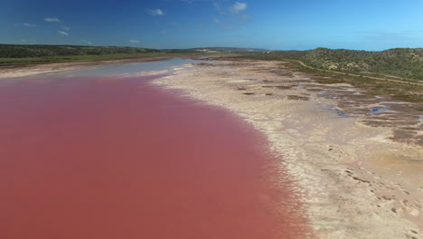 Vista-Aérea-Del-Lago-Salado-Rosa,-Australia