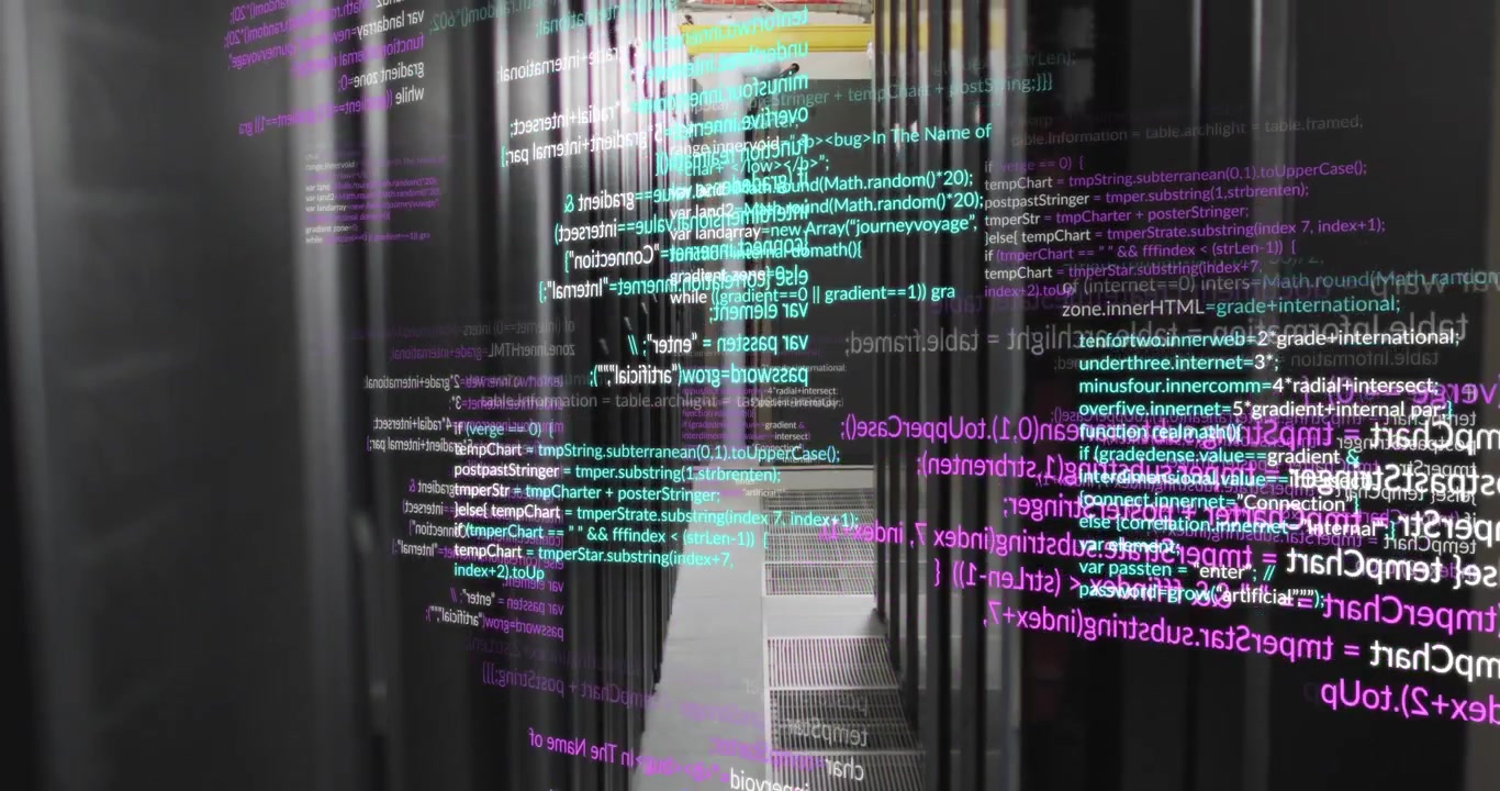 Animazione dell'elaborazione dati su una dottoressa caucasica