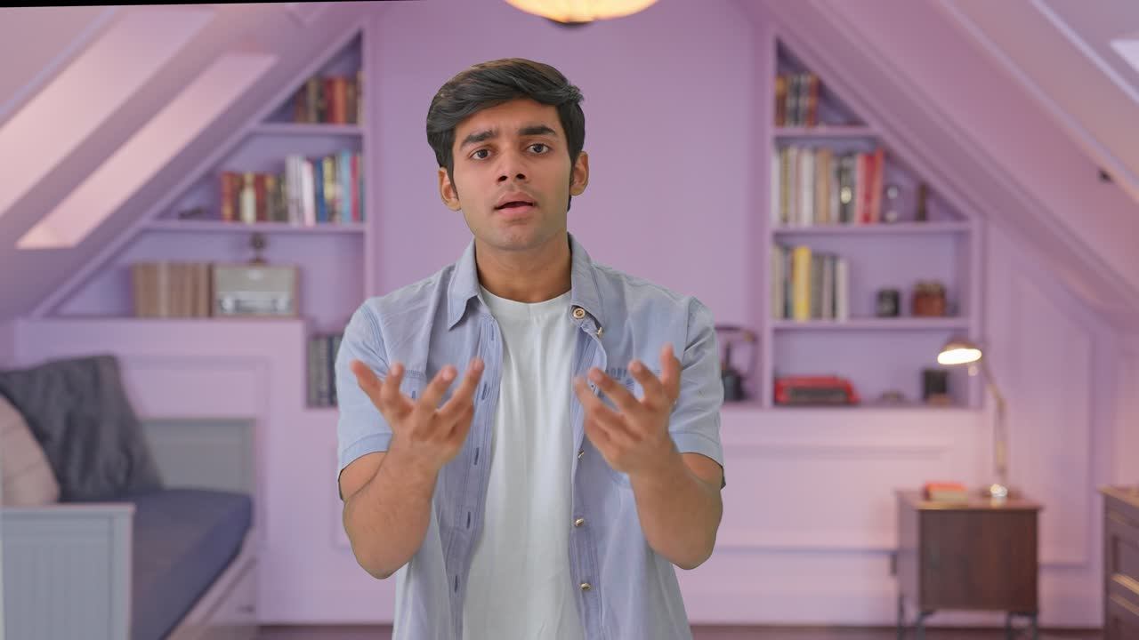 Confused Indian boy asking questions