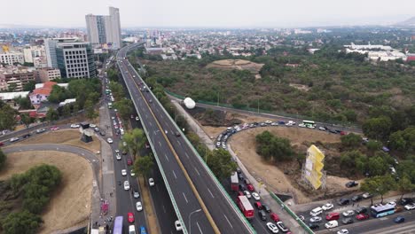 fixed drone capture above an elevated highway in cdmx