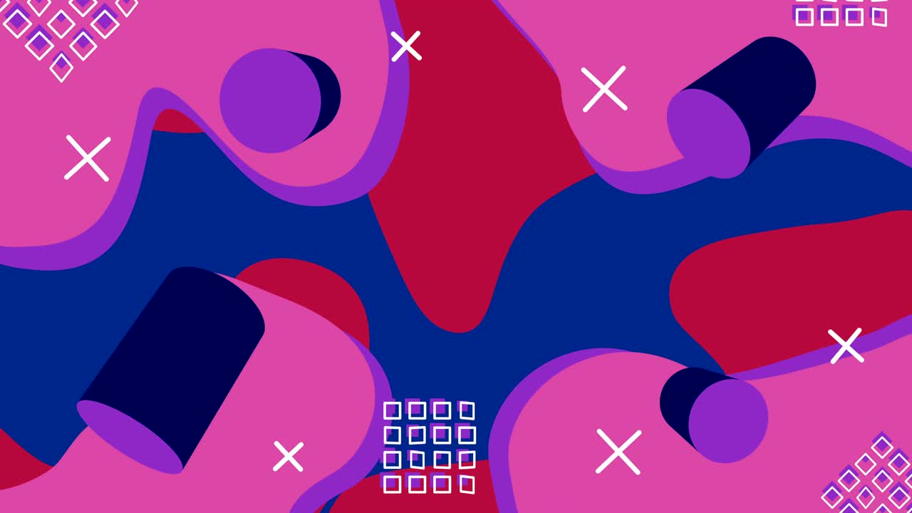 fondo abstracto coloreado con elementos 3d. bucle.