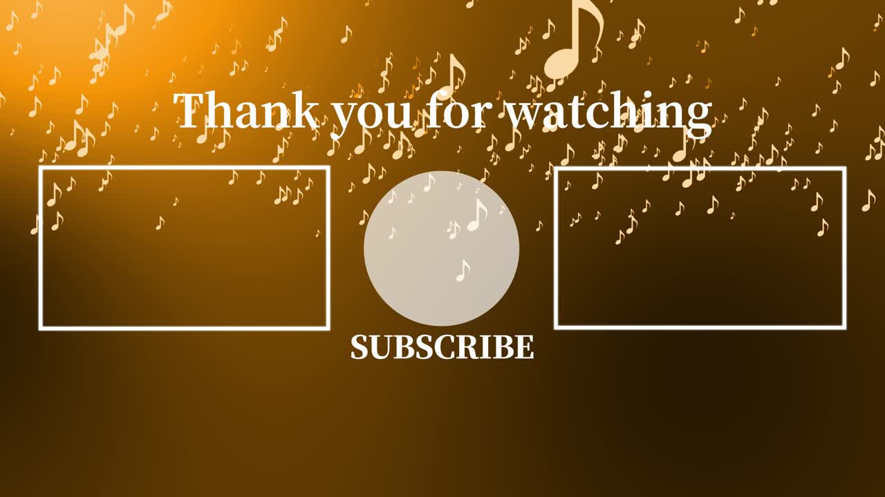 음악적 노트 입자 분류 엔드 카드 엔딩 스크린 모션 그래픽