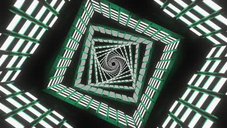 video in 4k di un tunnel di energia astratta che gira nello spazio con effetto di torsione e rimbalzo. ciclo vj senza soluzione di continuità che vola nel tunnel della nave spaziale, nave spaziale sci-fi.