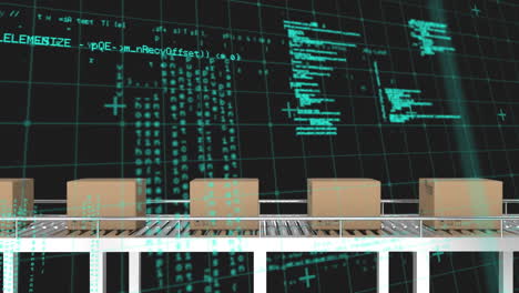 procesamiento de datos a través de la red de red contra múltiples cajas de entrega en la cinta transportadora
