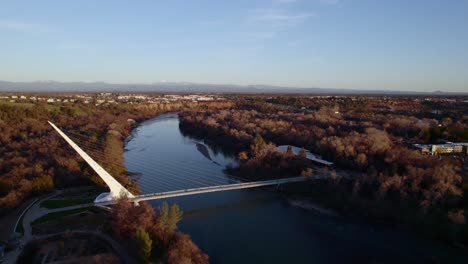 Long-360-drone-clip-of-Redding,-California-skyline,-4K