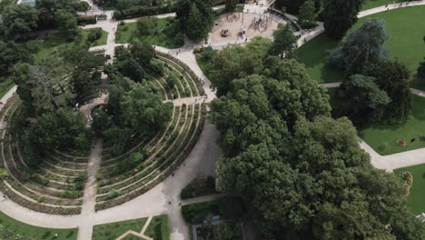 geometric shapes of thabor gardens, rennes in france