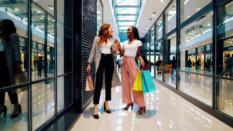 friends enjoying a shopping trip at the mall