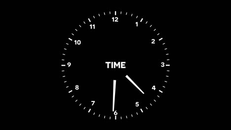 "time" word wall clock timelapse animation alpha channel seamless loop