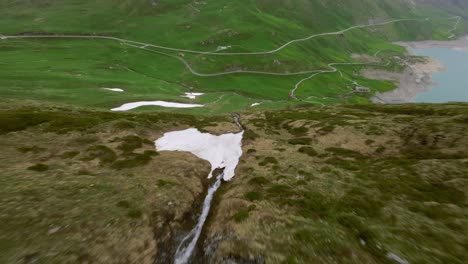 aerial fpv flying over stunning mountain landscape