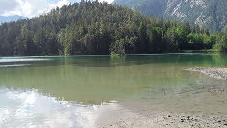 beautiful turquoise lake in the alps in austria tyrol