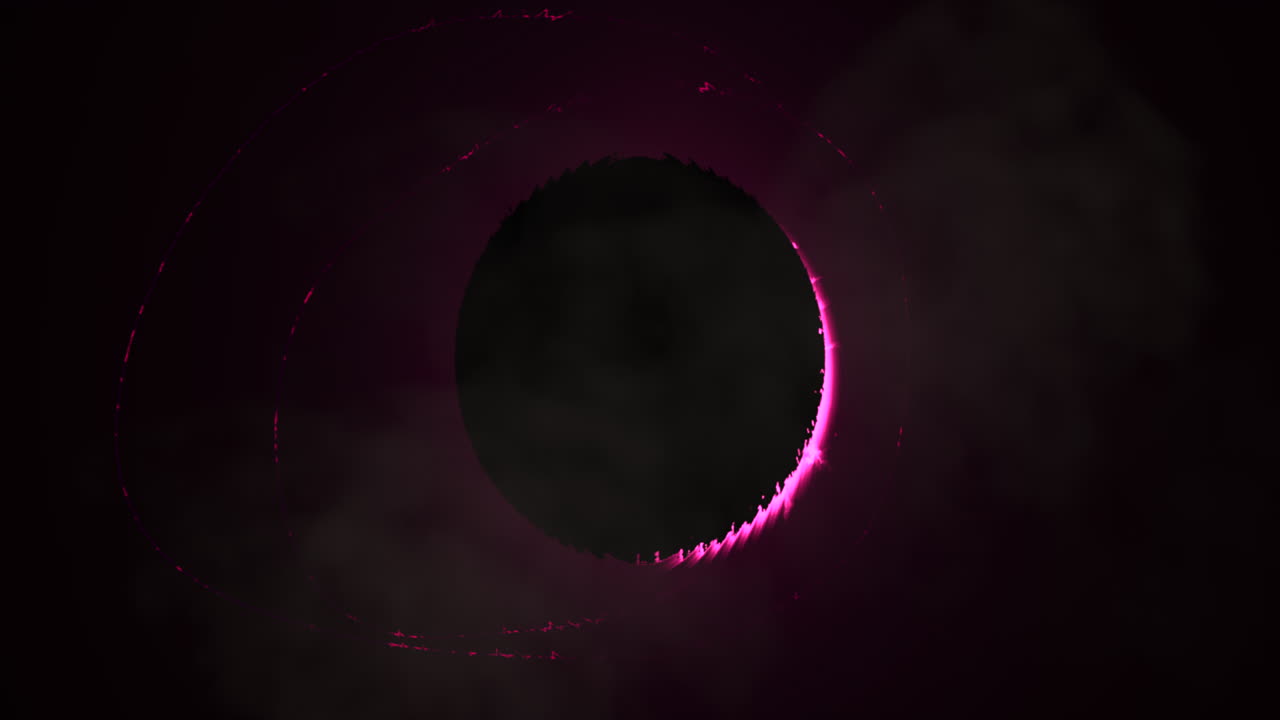 luna mística con destellos rojos en la galaxia