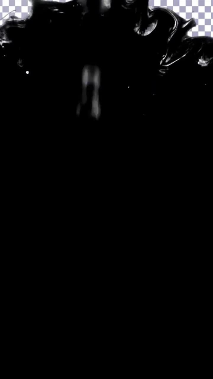 Liquido nero astratto che riempie lo schermo su sfondo trasparente